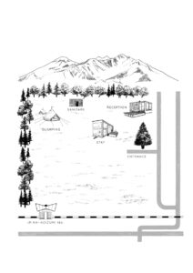 ザ・ノマド八ヶ岳の全景マップのイラスト